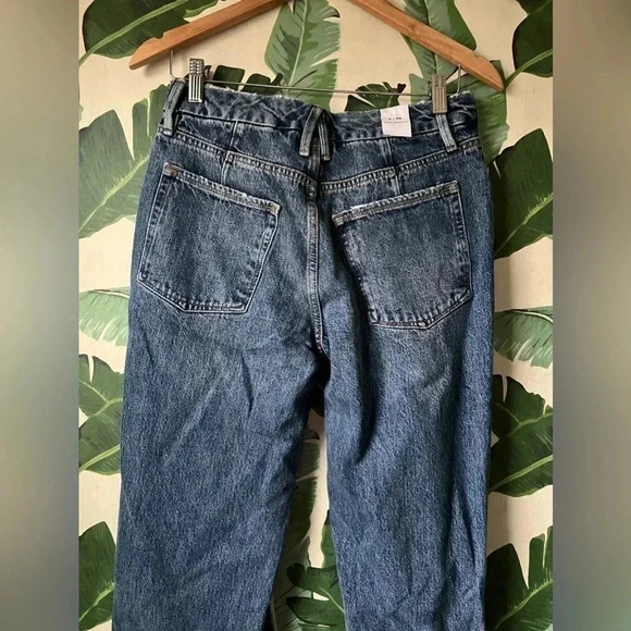 Good American Good 90s Ripped Slim Fit Straight Leg Jeans in Indigo016 Size 28 - Picture 8 of 16